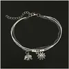 Anklets Bohemian Alloy Animal Foot Ornament Elephant Sun Mti-Layer Leather Rope Square Bead Chain Anklet Drop Delivery Jewelr Dhgarden Dhn7L