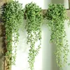 Decorative Flowers 3 Pack Artificial Succulents UV Resistant Hanging Fake Plants Faux String Of Pearls Wall Greenery Decor