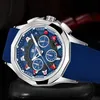 Наручные часы NEVIS Мужские спортивные часы Повседневные кварцевые наручные часы Светящийся циферблат с морским флагом Силиконовый ремешок Мужские деловые часы Reloj285e