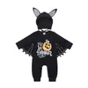 Special tillfällen Baby's First Halloween Costume Black Bat Romper Jumpsuit Spädbarn Girls Purim Party Carnival Fancy Dress Cosplay Long Short X1004