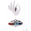 Anneaux de bande Sept Chakra Gemstone Bague Guérison Pouce réglable Aura Gem Drop Livraison Bijoux Dhgarden Dhdhw