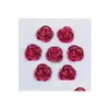 Acrylique Plastique Lucite 100Pcs 20mm Rose Fleur Forme Acrylique Strass Cristal Flatback Perles Bijoux Artisanat Décoration DIY Zz21 Dhhgf