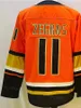 Homem Hóquei no Gelo 15 Ryan Getzlaf Jerseys 11 Trevor Zegras 8 Teemu Selanne 96 Charlie Conway 9 Paul Kariya All Stitch Preto Laranja Branco Verde Reverso Retro Esporte