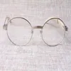 2017 new retro round glasses 7550178 horn white eyeglasses men and women spectacle frame glasses size 55-22-135mm2464