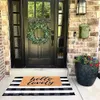 Christmas Door Mat Outdoor 35 4 x59 Buffalo Christmas Decor Rug Cotton Hand-Woven Layered Door Mats Washable Carpet for Front Porch, Kit