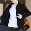 Männer Jacken 2023 Frühling Herbst Langarm Casual Jacke Männliche Koreanische Slim Fit Cord Mäntel Männer Revers Einfarbig Mäntel p549