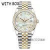 Mens Automatic Mechanical Watches 41 36 31 28MM diamond bezel Pearl face luminous waterproof gold watch montre de luxe dropshippin252b