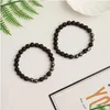 Cavigliere Cavigliera magnetica con perline di onice opaco 9 pollici Filo da donna Terapia anti-gonfiore Bracciale in ematite alla caviglia per la guarigione Chakra Cerchio S Dhegz