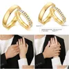 Pierścienie moda mała prosta cosed para pierścień kolorowy złota miłośnicy okrągłej stalowej biżuterii dla mężczyzn dla mężczyzn Kobiety Drop dostawa dhtad