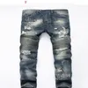 Männer Distressed Zerrissene Jeans Mode Designer Gerade Motorrad Biker Jeans Kausalen Denim Hosen Streetwear Stil herren Jeans Cool330I