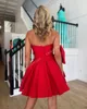 Strapless Taft Cocktailjurk 2k24 Grote Strik Geplooid Lijfje Dame Hoco Homecoming Afstuderen Prom Formeel Feestjurk Vakantie Avondje Uit Rode Loper Runway Drama Turq