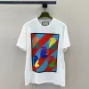 Femme T-shirt Milan Designer Deux G Lettre Imprimer Italie Hommes Tees Luxery Nouvelle Mode Lapin Graphique Coton Ucci Chic Hauts Pour Les Couples