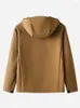 Herrjackor 2023 Autumn Winter Jacket utomhus vattenavvisande fleece fodrad varm huva vindbrytare plus storlek avslappnad softshell kappa