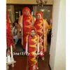 Specjalne okazje dla dorosłych dzieci śmieszne nadruk 3D Food Sausage Hot Dog Costumes Halloween mężczyźni kobiety rodzina jednoczęściowy kostium pizzy karnawał Kostium żywności x1004