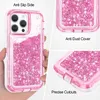 Étuis de téléphone portable de luxe Quicksand pour iPhone 13 12 11 Pro Max 8 Plus 7 Plus XR XS Max Bling Bling Glitter Flottant Quicksand Heavy Duty Couverture antichoc