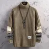 Men's Sweaters Slim Knitwear Tops Men Autumn Winter Turtleneck Long Sleeve Knitted Pullover Sweater Good Quality Spring A245