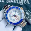 Master II Watches Rose Gold Men Mechanical Watch Luxury Automatic Sapphire Scratch Proof Blue Crystal Ceramic Crystal Ceramic World Time Movement Men Watchs