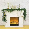 2 PCS Christmas Garlands Norfolk Pine Garland Faux Greenery Garland لقضاء العطلات الداخلية ديكور الوشاح 9 أقدام