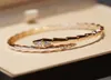 Toppdesigner Brand New 2022 Pure 925 Sterling Silver Jewelry Cuff Women Rose Gold Diamond Cuff Armband Bangle Lovely Fine Luxury Quality3433422