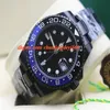 Stal nierdzewna luksusowa 2019 z powłoką PVD Black Blue 116710 Ceramic Rame Automatic Mechanical Men Watches243g