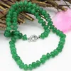 Łańcuchy Kamień naturalny 5 8 mm Abacus Green Malaysia Jades Chalcedony Kulki Choker łańcuch Naszyjnik