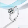 Cluster Rings Arrival 100% 925 Sterling Sier Elegant Shiny Zircon Star Ladies Bridal Ceremony Propose Jewellery Drop Delivery Jewelry Dh87J