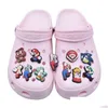 Charms Wholesale Childhood Memories Old Games Funny Gift Cartoon Shoe Accessories Pvc Decoration Buckle Soft Rubber Clog Fast Drop Del Dhlbe