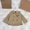 패션 아이 코트 레터 로고 intaglio 버튼 장식 아기 재킷 크기 100-160 cm 봄 후드 윈드 브레이커