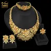 Earrings & Necklace ANIID Set Woman Wedding Ethiopian Jewelry Bridal 24K Gold Plated Pakistani African Fashion Bracelet Ring Earri291S