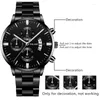 Montres-bracelets de luxe mode hommes montre en acier calendrier quartz montre-bracelet chaîne bracelet montres d'affaires homme horloge pour Relogio Masculino