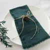 Masa peçete 100pcs toptan 32x32cm yeşil gazlı pamuk yeniden kullanılabilir düğün Noel dekor retro çapa bez peçeteler