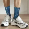 Chaussettes pour hommes, Circuit électronique, Harajuku, bas Super doux, accessoires longs toute saison, cadeaux de noël unisexes