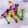 Tongue Rings 10Pcs/Lot Mix Color Tongue Barbell Ring Stainless Steel Piercing Wholesale Body Jewelry Drop Delivery Dhtkr