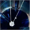 Pendant Necklaces Korean Women Fashion 925 Sterling Sier Jewelry Inlaid Diamond Short Necklace Clavicle Chain Drop Delivery Pendants Dh4Ee