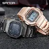 Orologi sportivi da uomo quadrati in metallo stile acciaio inossidabile completo da polso digitale militare impermeabile Reloj Deportivo Hombre orologi da polso312P