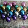 Ballon 50Pcs / Set Ballon En Gros Brillant Métal Perle Ballons En Latex Épais Chrome Couleurs Métalliques Ballons À Air Globos Fête D'anniversaire De Dhq0Q