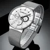 Мужские часы CRRJU Лучший бренд Роскошные водонепроницаемые ультратонкие часы с датой Мужской стальной ремешок Повседневные кварцевые часы Белые спортивные наручные часы L2761