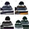 NEUE Herren-All-Team-Strickbeanie mit Bündchen und Pom Pom, gestreift, warme Baseball-Mütze aus Wolle für Herren und Damen, 266I