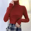 Women's Sweaters New Knitting Pullover Sweater Long Sleeve Bottom Shirt Slim Turtleneck Sweaters Autumn Winter Soft Blouse Jumpers For Women 2023L231004