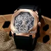 Novo 6 Estilo Octo Finissimo Tourbillon 102719 Esqueleto Automático Mens Watch Rose Gold Rubber Strap Alta Qualidade Gent Novos Watches3394