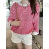 Women's Knits & Tees designer Quality and Temperament Celebrity Embroidery Color Matching Knitted Pullover Sweater Fashion E77U