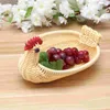Conjuntos de louça Bandeja de lanche de rattan cesta de frutas armazenamento tecido pão cozinha bandejas decorativas de animais