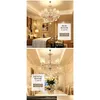 Chandeliers Modern Led Amber Crystal Chandelier Lights For Living Room Light Ceiling Fixture Indoor Pendant Lamp With Lampshade Drop D Dh40Q