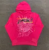 Herren Hoodies Sweatshirts 2023 Sp5der Young Thug 55555 Angel Pullover Rosa Rot Hoodye Hosen Männer Top1 Qualitätsschuh Sp5der Druck Spinnennetz