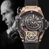 Fashion Sport Individual Domineering Luxury Men's Watches Rubber Band Quartz Wristwatches For Men Watch Calendar 220208218I