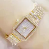 Zegarek 2021 Dams Crystal Watch Kobiety Rhinestone zegarki Lady Diamond Stone Sukienka Bransoletka ze stali nierdzewnej Na rękę