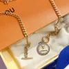 Fashion Pendant Necklace Designer for Women Gold Necklaces Gift T Buckle Chain Love Couple Family Round Brand Letter Necklace Jewelry Celtic Style Chain