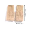 Gants demi-doigts en polaire de vison pour femme, doux, chaud, couleur unie, peluche blanche, tricotés, sans doigts, mitaines de poignet pour écriture, hiver