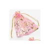 Sieradenzakjes Zakken Colorf Goud Rose Transparant Packs Dstring Pouch Zakje Organza Cadeautasje Voor Bruiloftsfeest Kralen Verpakking Gb397 Dhbm0