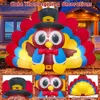 6FT Thanksgiving Inflatables Turkey Outdoor Decorations with LED Lighted Colorful Big Tail